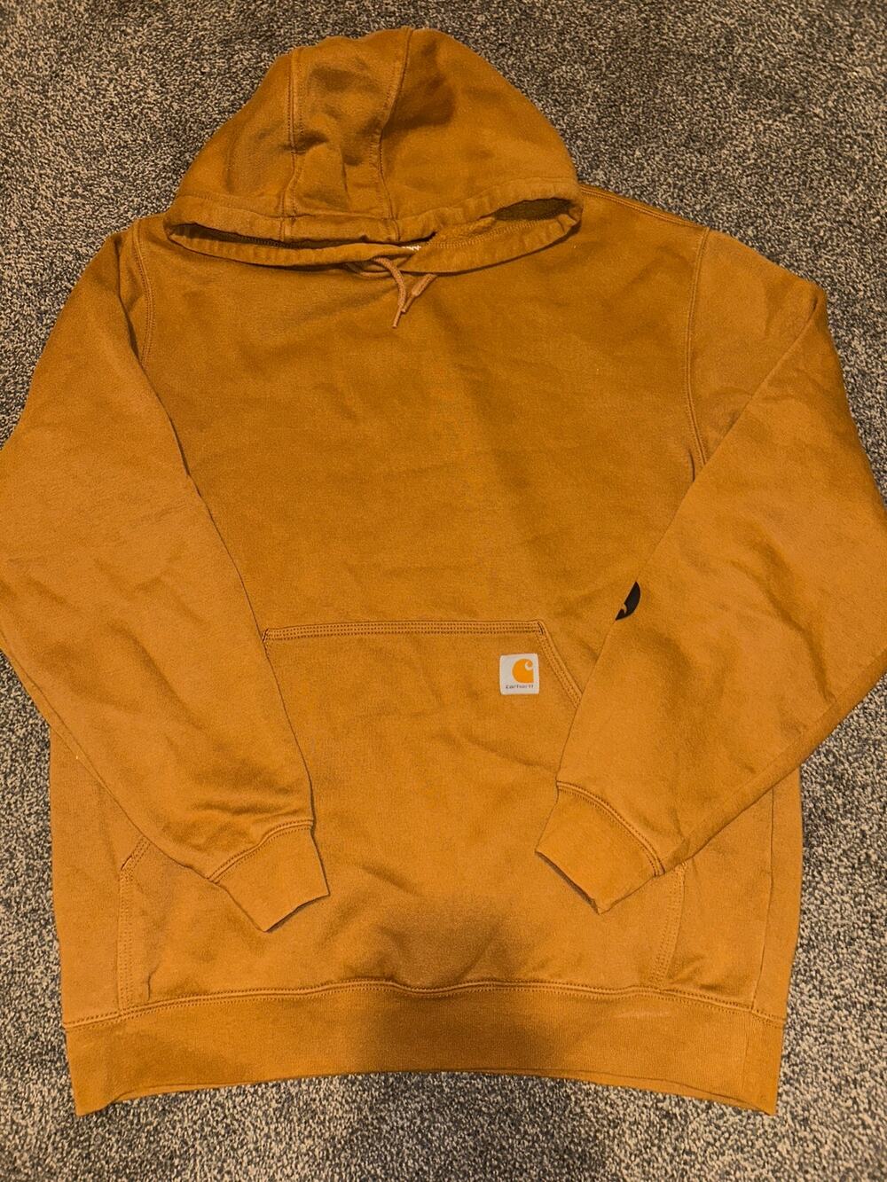 Men’s Carhartt hoodie size large loose fit brown